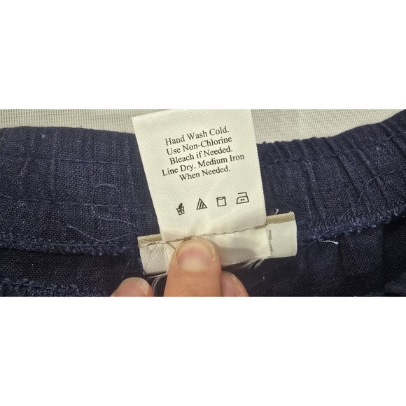 Coldwater Creek Womens 2-Piece Set Linen Tunic Top Crop Pants Blue Lagenlook XL - Picture 16 of 16